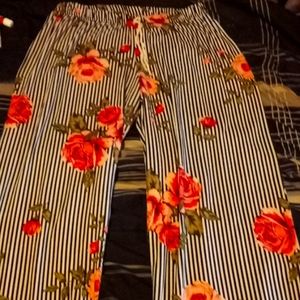 Size small Bobbie brooks flowered and striped pants
